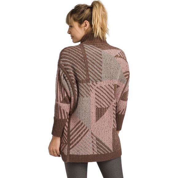 Prana Women’s Celandine Wool Blend Wrap Cardigan Sweater Size XS/S Pink/Brown - Picture 3 of 12